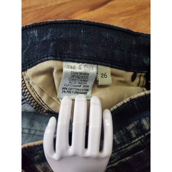 Rag & Bone Women's The Skinny Jean Washed Dark Blue Size 26 - Picture 8 of 12